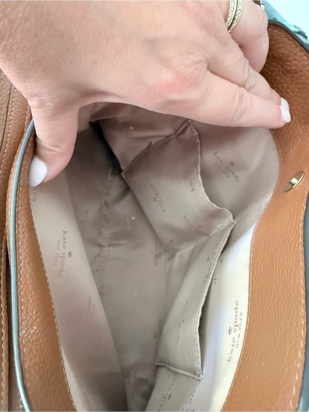 kate spade Brown Pebbled Leather Shoulder Hobo - Picture 6 of 8